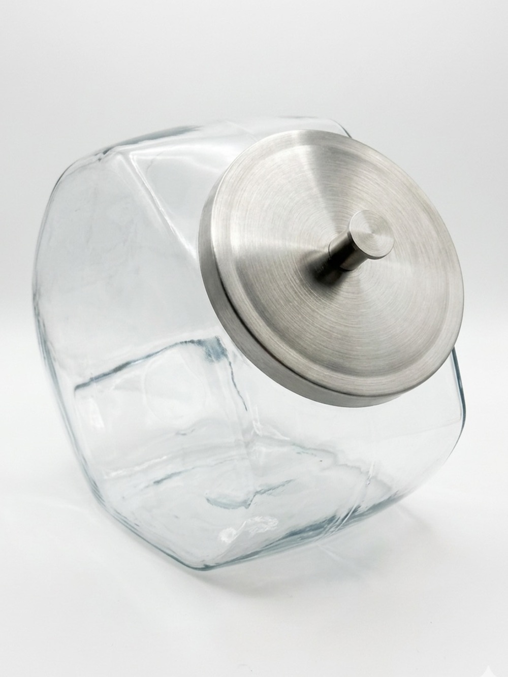 Threshold Target Slanted Glass Jar Candy Cookie Storage Canister Silver Lid